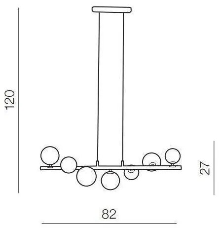 Azzardo AZ4409 - Candelabru pe cablu SYBILLA 7xG9/25W/230V auriu