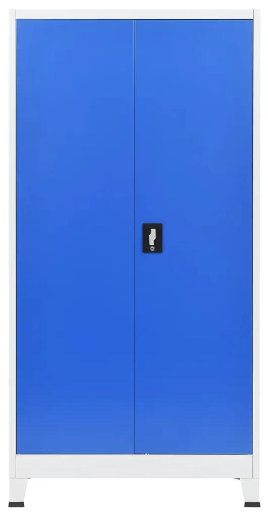Dulap de birou, metal, 90 x 40 x 180 cm, gri si albastru 1, 90 x 40 x 180 cm