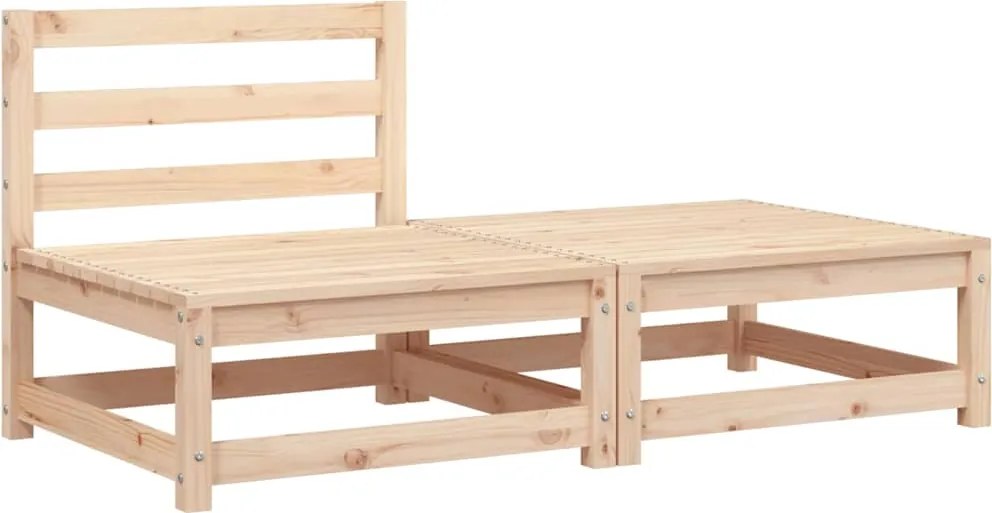 vidaXL Canapea de grădină fără brațe cu taburet, lemn masiv de pin