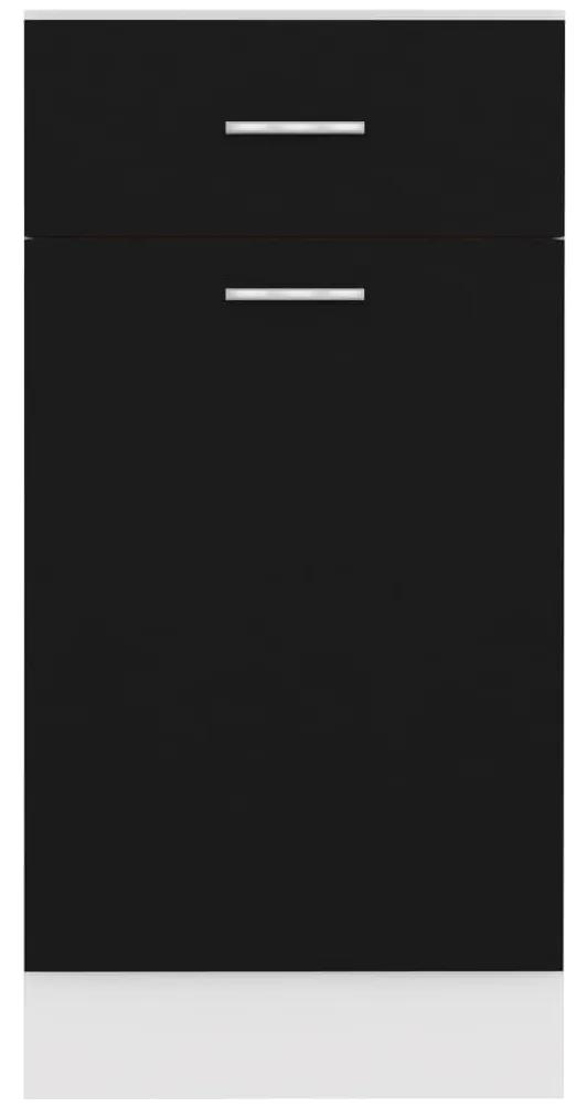 Dulap inferior cu sertar, negru, 40 x 46 x 81,5 cm, PAL Negru, Dulap inferior cu sertar 40 cm, 1
