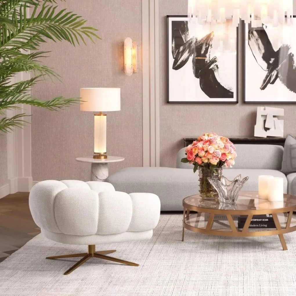 Fotoliu modern pivotant design LUX Sunset, Lyssa off-white