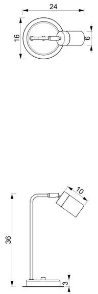 Lampă de masă JOKER 1xGU10/25W/230V neagră/crom lucios
