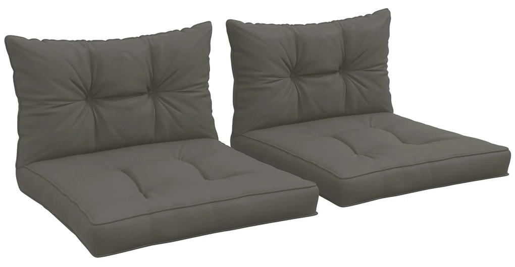 Outsunny Set de 4 perne pentru grădină cu 2 perne de șezut și 2 perne de spătar, poliester, gri antracit | Aosom Romania