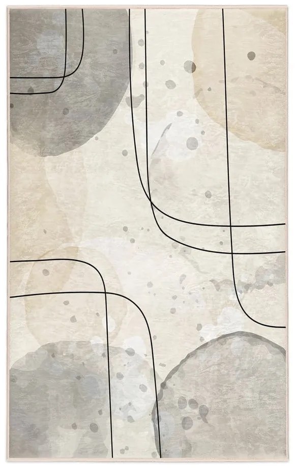 Covor gri/crem lavabil 80x150 cm Simple Lines – Mila Home