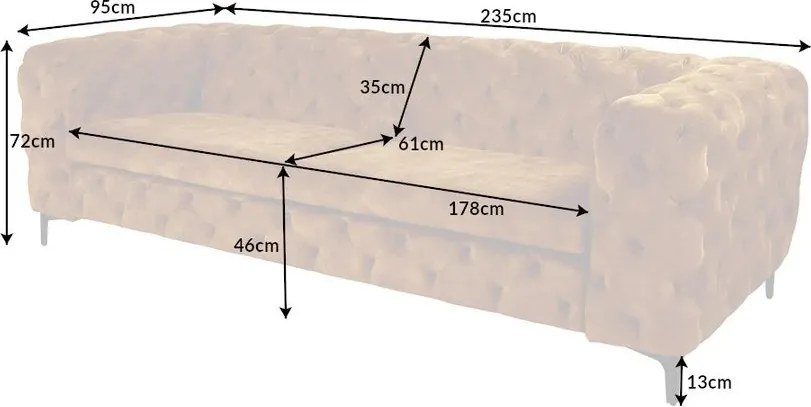 Canapea design Chesterfield, Microfibra, Maro Antic, MODERN BAROCK