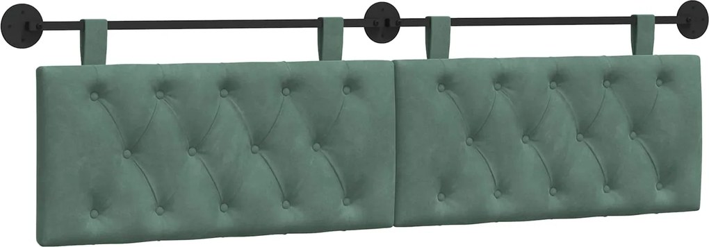 vidaXL Cap de pat suspendat Verde Mării 190 x 55 x 7 cm Catifea
