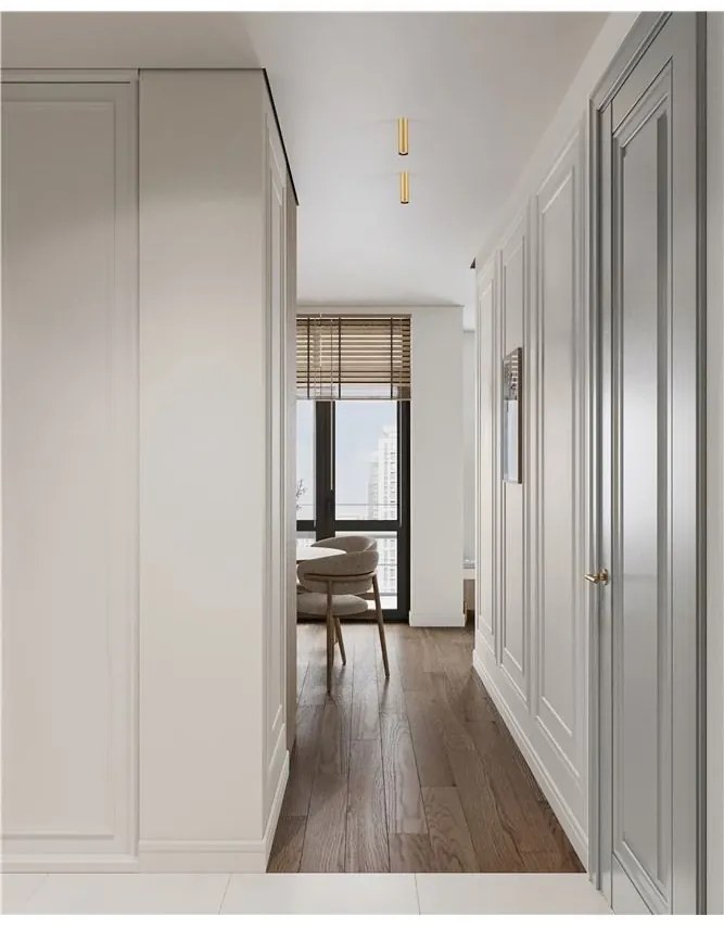 Spot aplicat LED design tehnic LUISA auriu mat, H-15cm