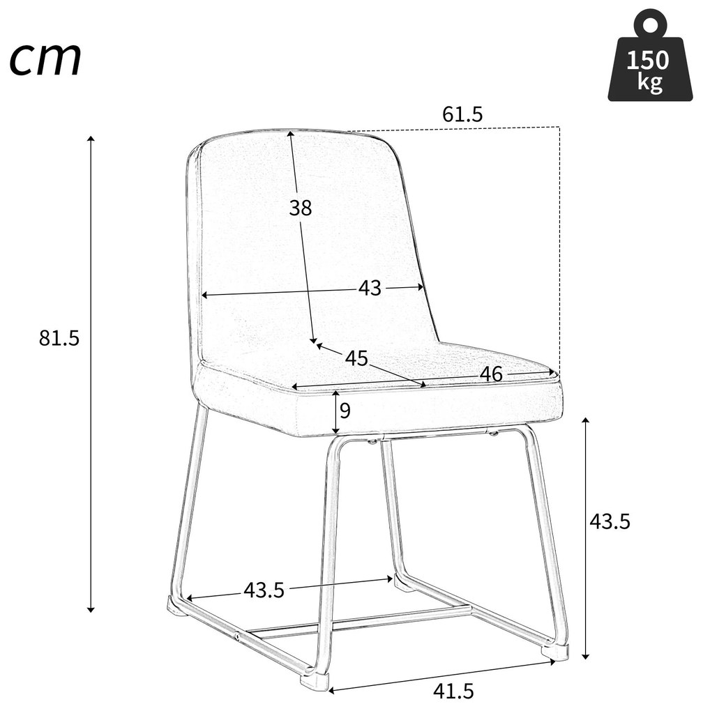 Set de 2 scaune de sufragerie din catifea, scaun tapițat cu spătar pentru sufragerie/living, 46x45x81,5 cm, Gri