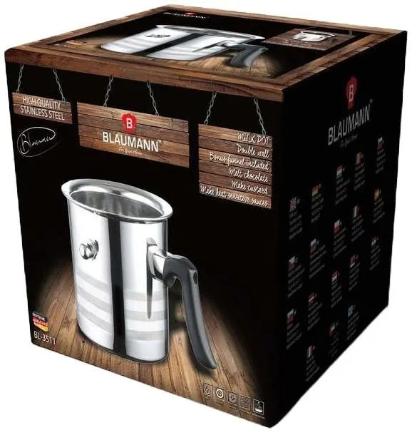 Oala inox 1.5 L pentru fiert lapte, perete dublu Blaumann BL 3511