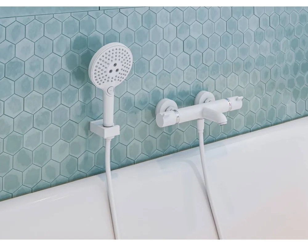 Baterie cada termostatata alb mat Hansgrohe, Ecostat Comfort Alb mat