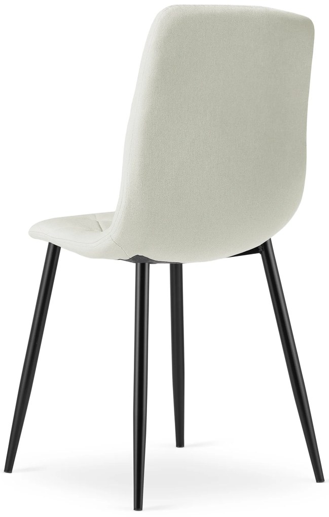 Scaun dining LIBRA crem cu picioare negre