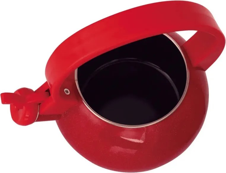 Ceainic cu fluier Kinghoff KH 2080, 2 l, interior emailat, compatibil cu plitele cu inducție, roșu