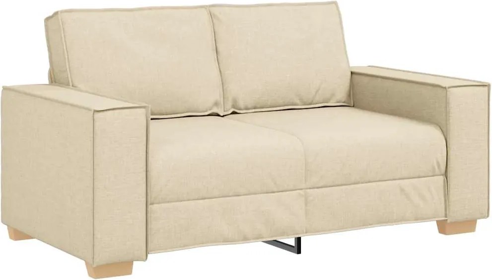 vidaXL Canapea cu 2 locuri, crem, 160x78x84 cm, material textil