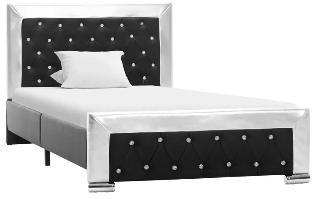 286794 vidaXL Cadru de pat, negru, 100 x 200 cm, piele ecologică