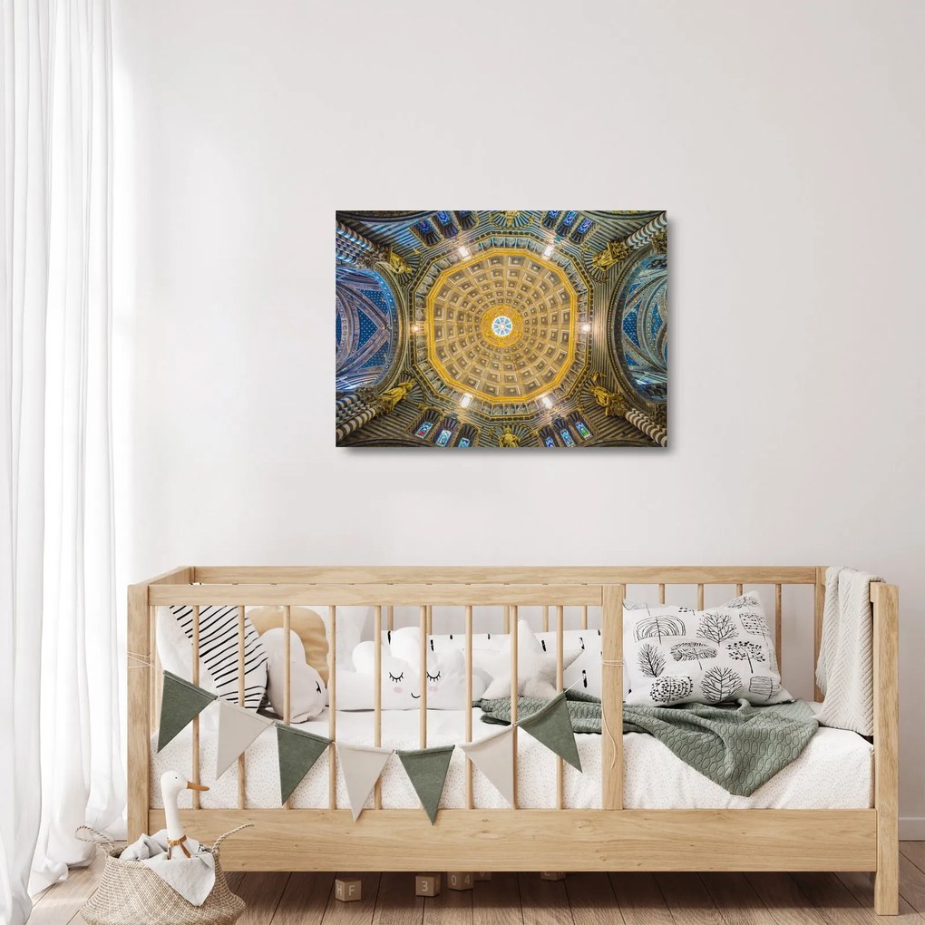 Tablou pe sticlă cu tavanul bisericii Siena (70x50 cm)
