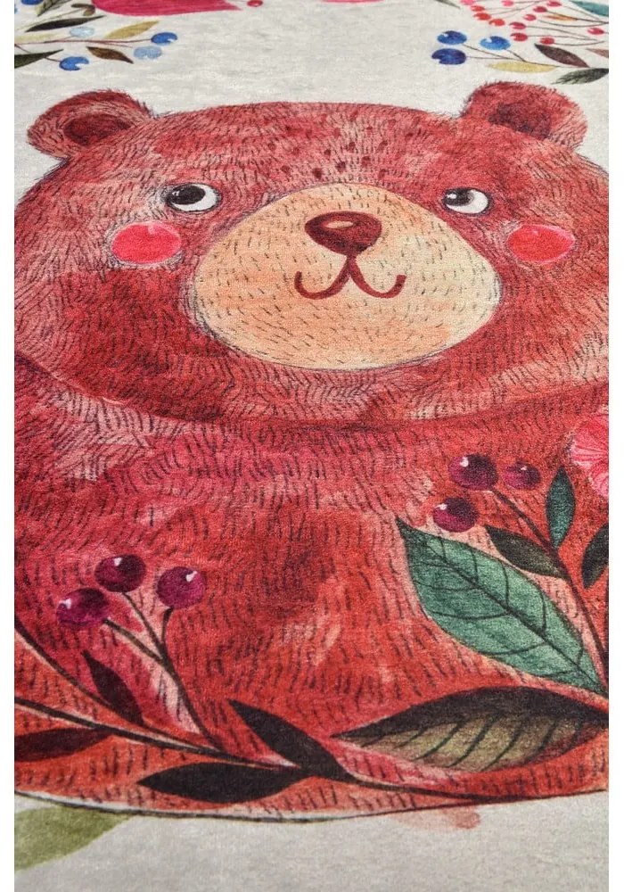 Covor antiderapant pentru copii Conceptum Hypnose Bears Garden, ø 140 cm