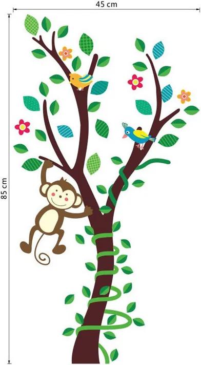 Autocolant de perete "Copac cu maimuță" 85x45 cm