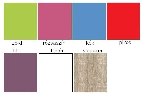 Smyk 03 Comodă pentru tineret cu 2 uși sonoma - alb - cu mâner colorat opțional