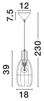 Lustra/Pendul design decorativ natural, ONA D 18cm
