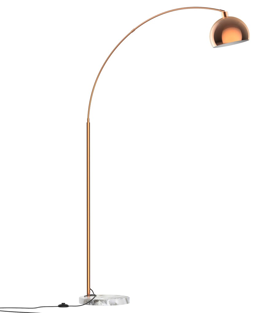 HOMCOM Lampa de podea in forma de arc cu abajur reglabil cu baza rotunda din marmura metal