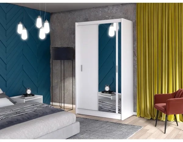 Dulap cu oglindă SABRINA 150x215 cm alb