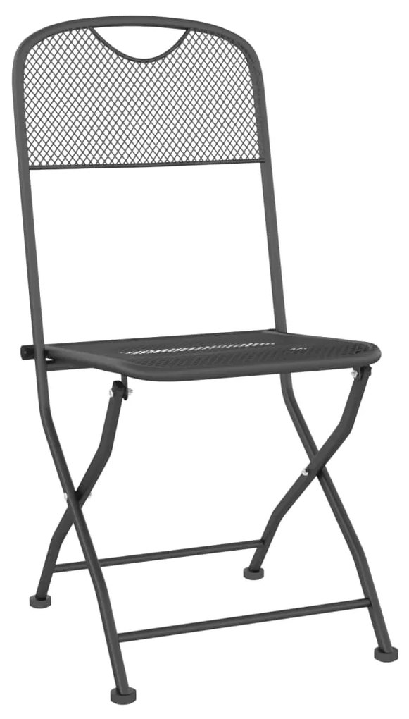 Set mobilier gradina 5 piese antracit plasa metalica expandata Lungime masa 60 cm, 5