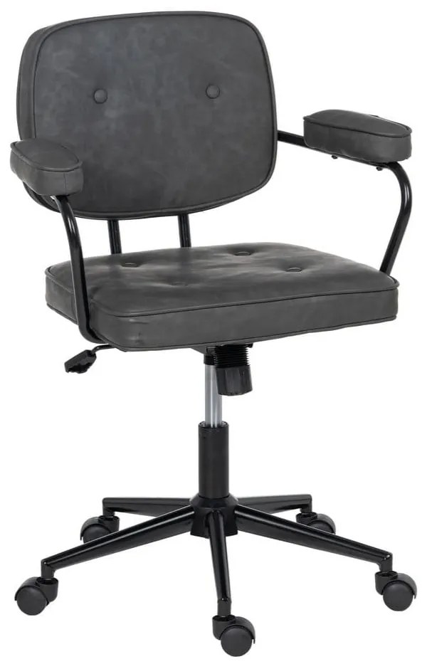 Scaun de birou gri antracit din imitație de piele – Ixia