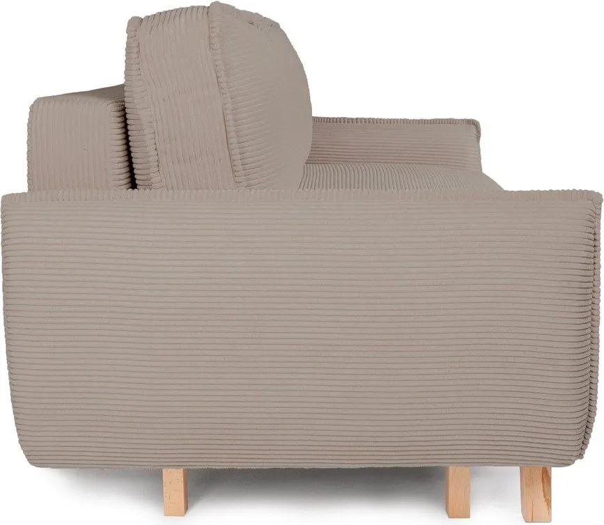 Canapea taupe extensibilă/cu spațiu de depozitare cu tapițerie din catifea reiată 218 cm Tori – Bonami Selection