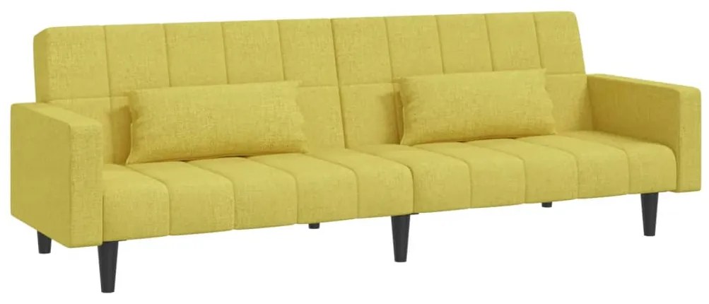 337496 vidaXL Canapea extensibilă cu 2 locuri, 2 perne, verde, textil