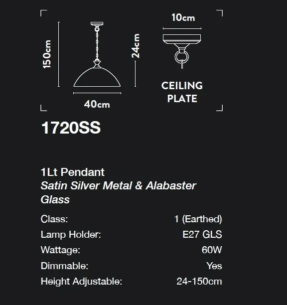 Lustra/Pendul design clasic Belle argintiu/alabastru