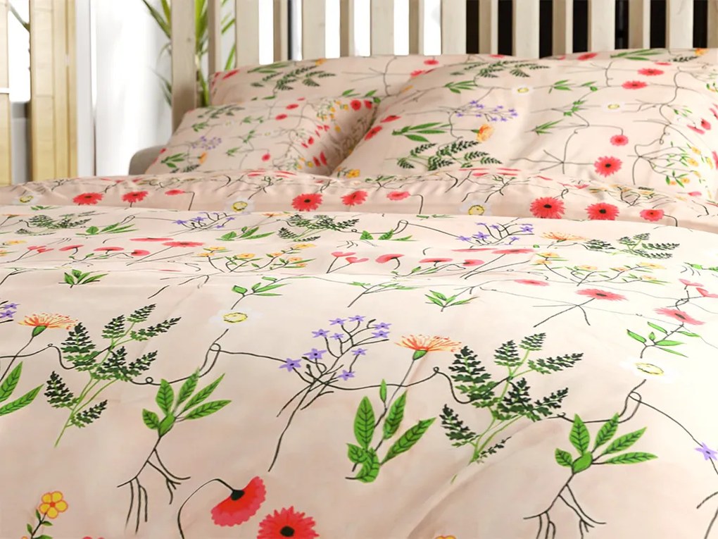 Lenjerie de pat din bumbac HERBAR BLEND bej Dimensiune lenjerie de pat: 70 x 90 cm | 140 x 200 cm