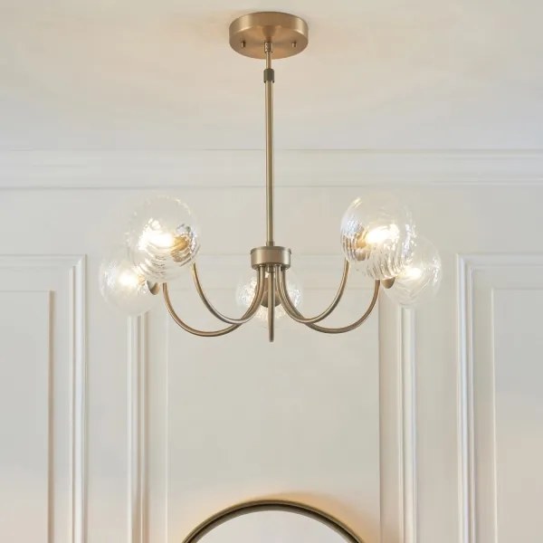 Endon 119210 - Candelabru HAGUE pe tijă, 5xG9/5W/230V, alamă