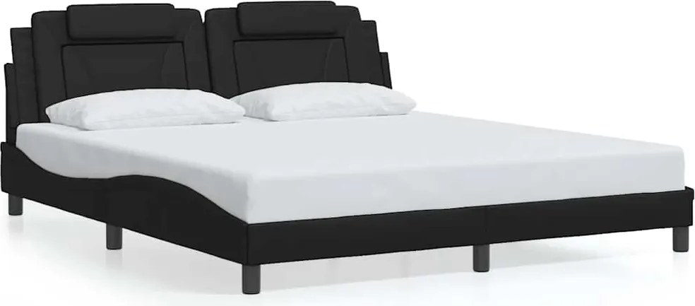 vidaXL Cadru de pat, Viana, fără saltea, negru, 180x200 cm, piele ecologică