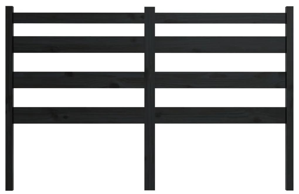 Tablie de pat, negru, 156x4x100 cm, lemn masiv de pin 1, Negru, 156 x 4 x 100 cm