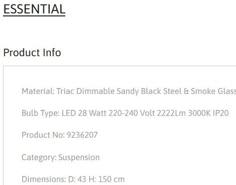 Lustra cu 5 pendule LED design modern ESSENTIAL
