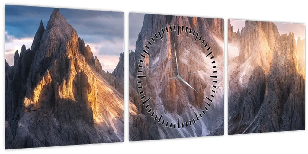 Tablou - Panoramă de munte (cu ceas) (90x30 cm)