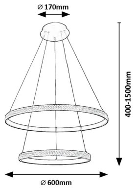 Lustră LED pe cablu Rabalux 72259 GRETE LED/60W/230V 3000K