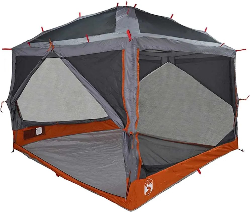 vidaXL Cort interior 7-Persoane Gri și Portocalie 300 x 300 x 250 cm