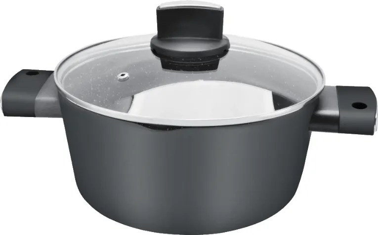 Set de oale Zilan ZLN0942 Negru, cu 9 piese, invelis din marmura si manere fine la atingere