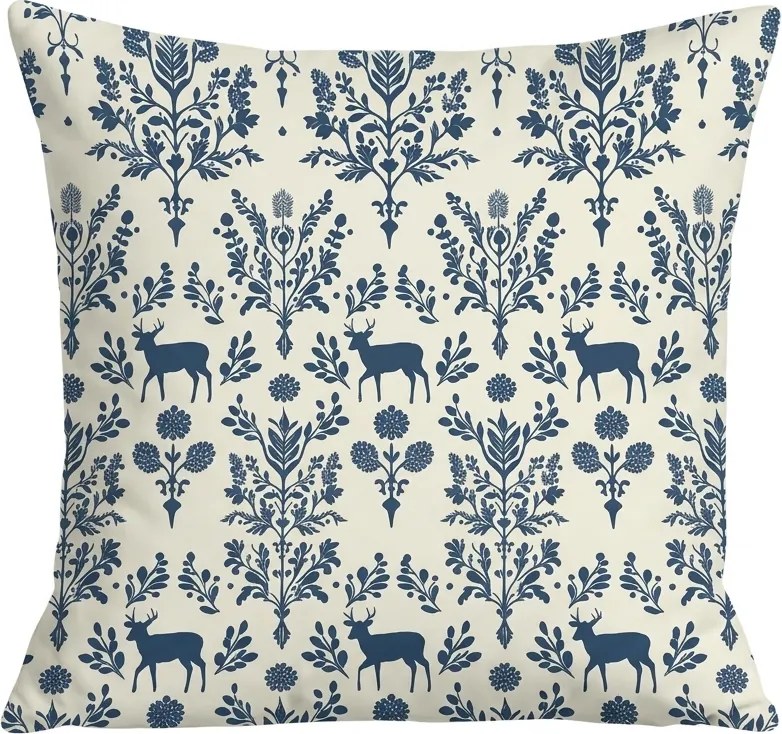 Fata de perna din bumbac NORDIC HARMONY 45x45 cm, cu model