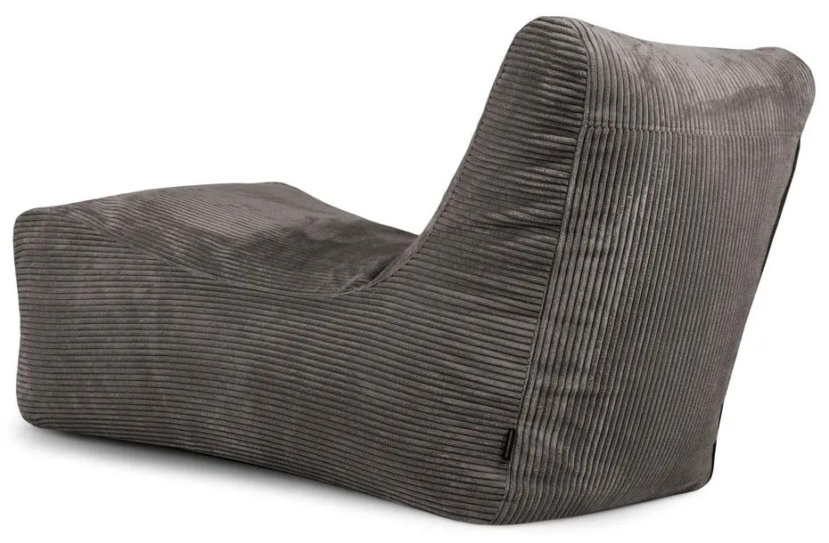 Fotoliu bean bag albastru cu tapițerie din catifea reiată Lounge – SLOWDOWN