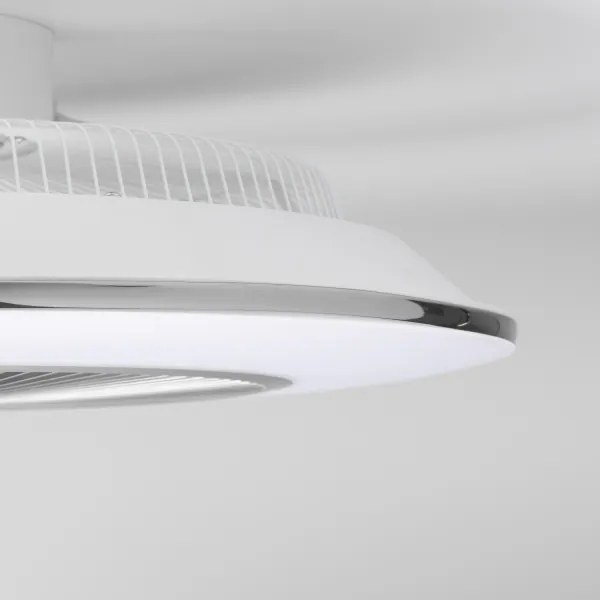 Plafonieră LED dimabilă cu ventilator Brilagi AURA LED/38W/230V argintiu + telecomandă