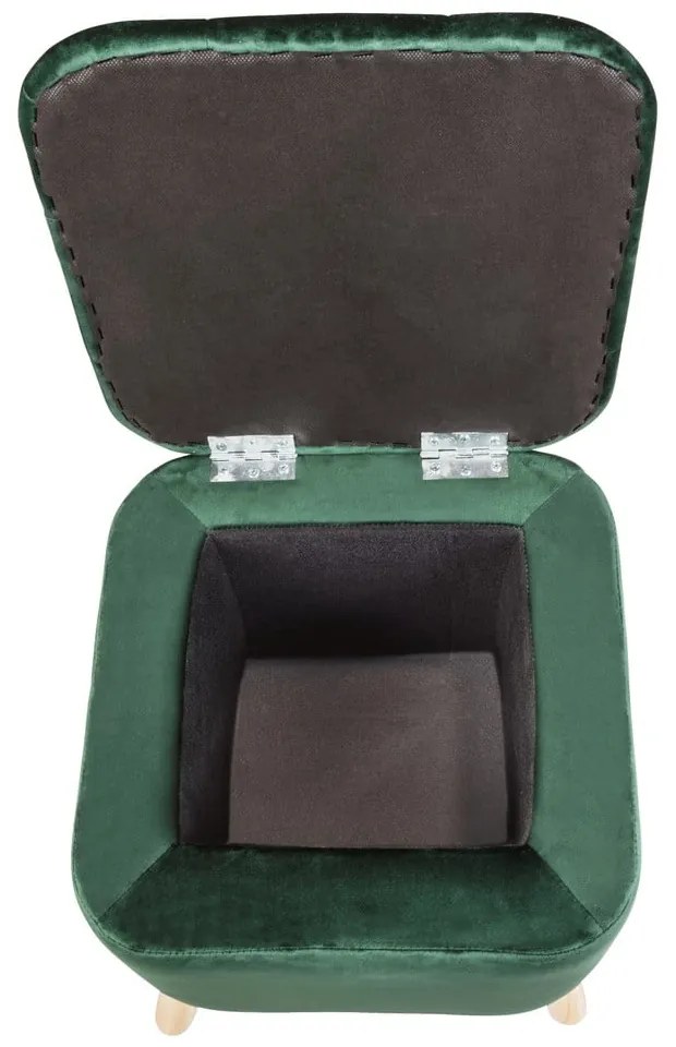 Taburet verde cu tapițerie din catifea – Wenko