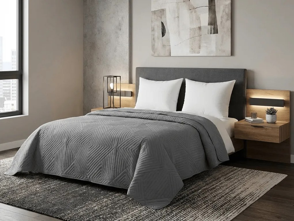 Cuvertura de pat CALDERA, gri Dimensiune: 170 x 210 cm