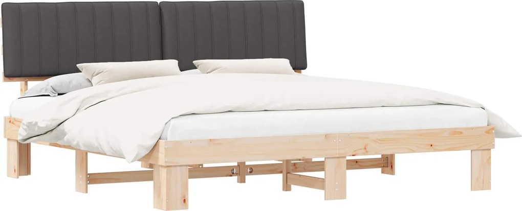 vidaXL Cadru de pat cu tăblie tapițată Gri închis 200 x 200 cm