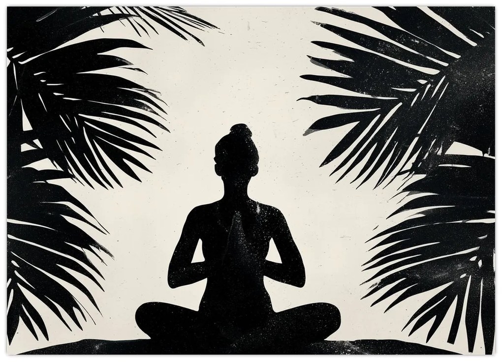 Tablou pe sticlă - Yoga (70x50 cm)