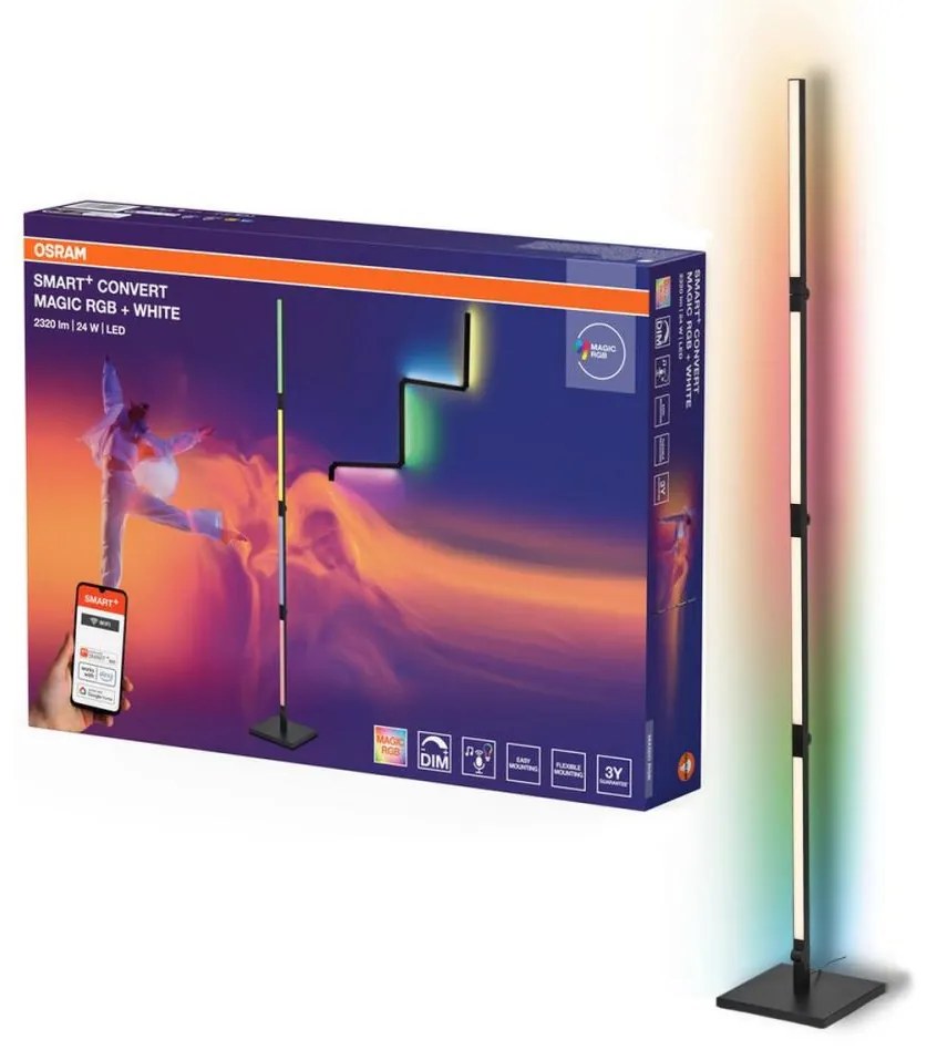 Osram- Lampă de podea LED RGBW reglabilă 2în1 SMART+ MAGIC LED/24W/230V Wi-Fi