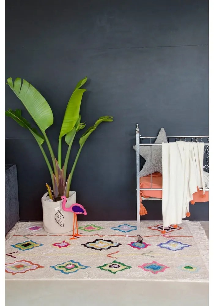 Covor crem lavabil/țesut manual din bumbac 140x200 cm Kaarol – Lorena Canals