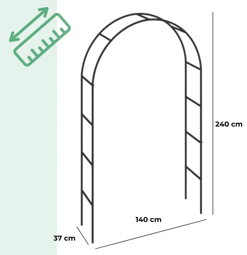 Suport arcuit pentru trandafiri 240x140x37 cm Gardebruk