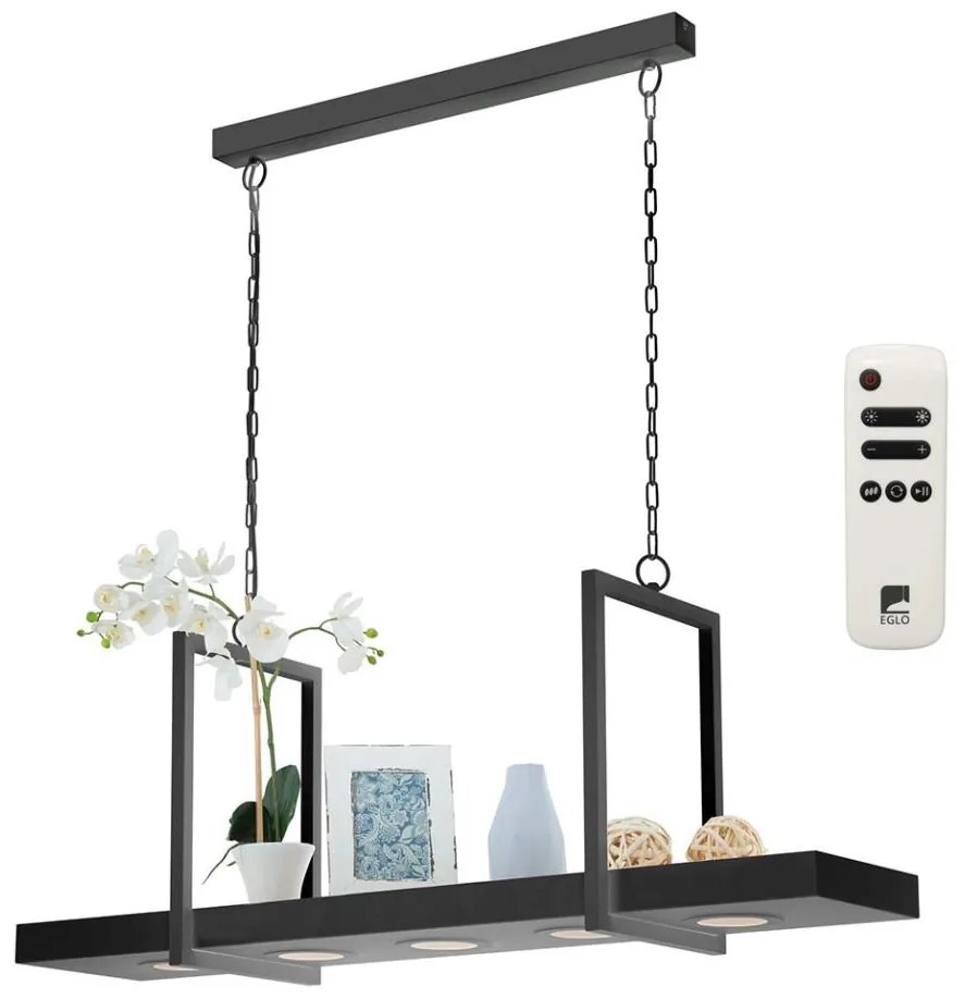 Eglo 39348 - Lustru suspendat cu lanț LED RGBW reglabil CALAMONA 5xLED/6W/230V + telecomandă